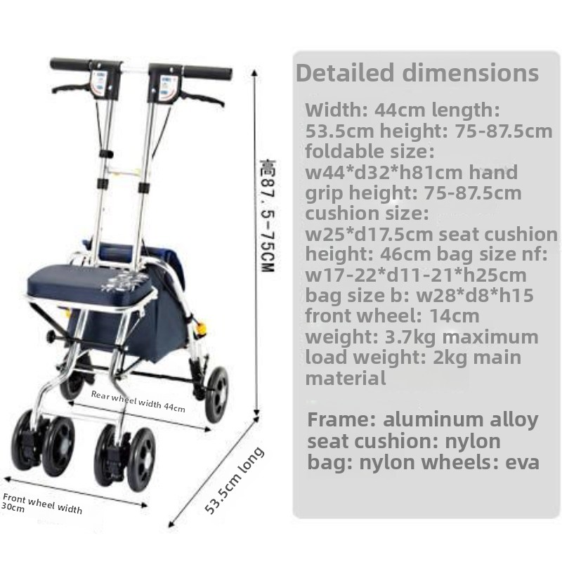 Déambulateur pliant avec siège - Pull Cart Fold avis et prix